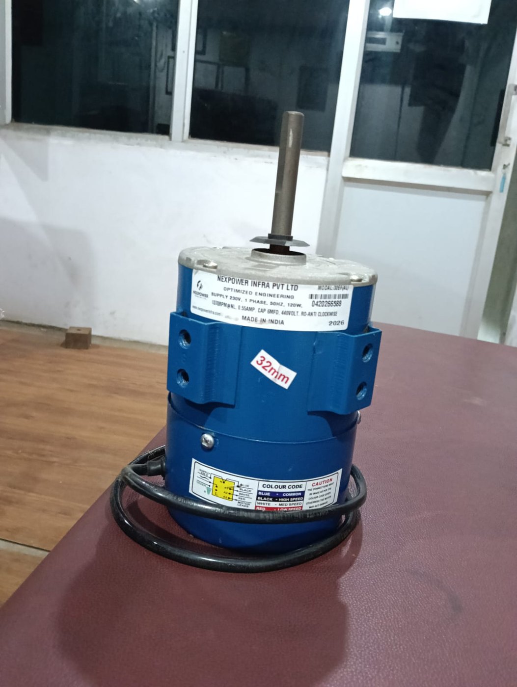 E-Frame cooler motor with colour code label