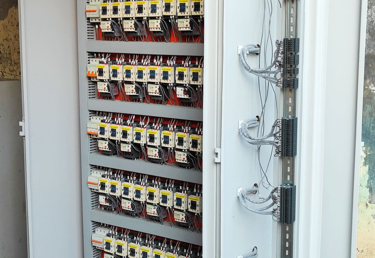PLC control panel with relay cards